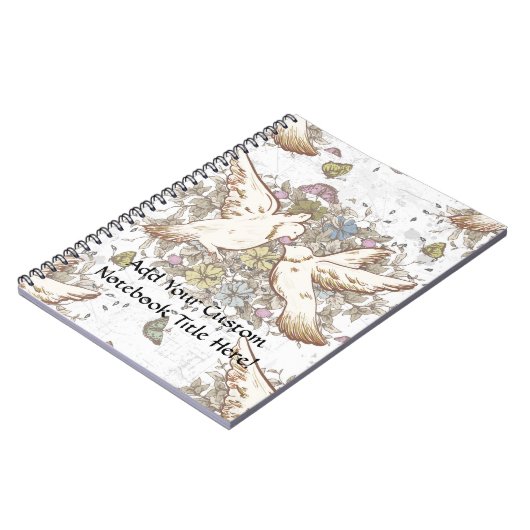  Tortelduifjes, twee witte doven Notitieboek (Linkerzijde)