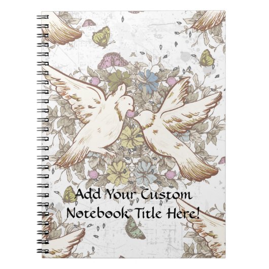 Tortelduifjes, twee witte doven Notitieboek (Voorkant)