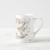 Tortelduifjes, twee witte doven Porselein Kop (Rechts)