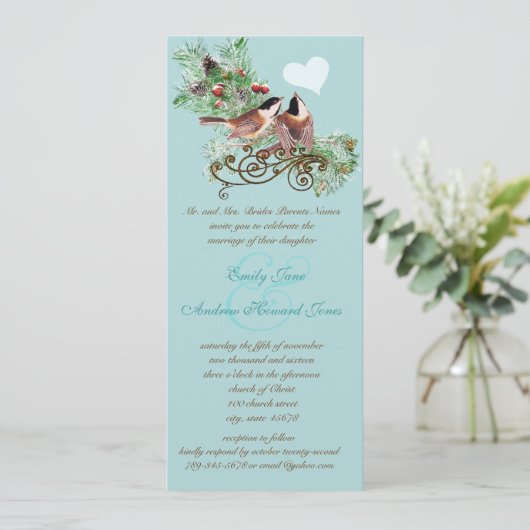  Tortelduifjes - uitnodiging tot weduwschap (Staand voorkant)