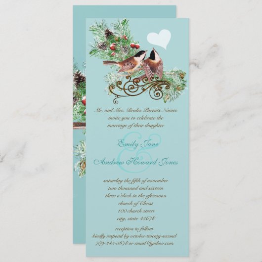  Tortelduifjes - uitnodiging tot weduwschap (Voorkant / Achterkant)