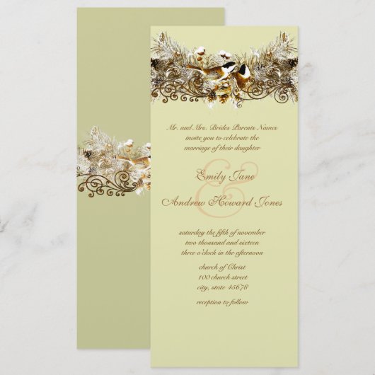 Tortelduifjes - uitnodiging tot weduwschap (Voorkant / Achterkant)