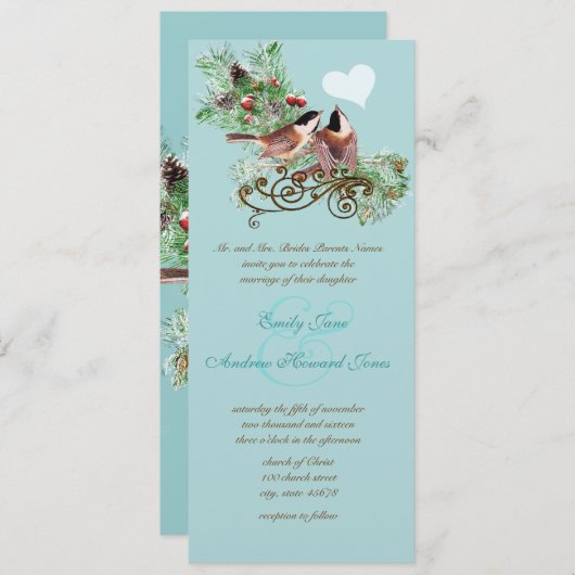  Tortelduifjes - uitnodiging tot weduwschap (Voorkant / Achterkant)