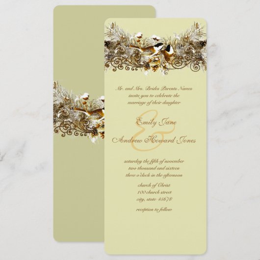 Tortelduifjes - uitnodiging tot weduwschap (Voorkant / Achterkant)