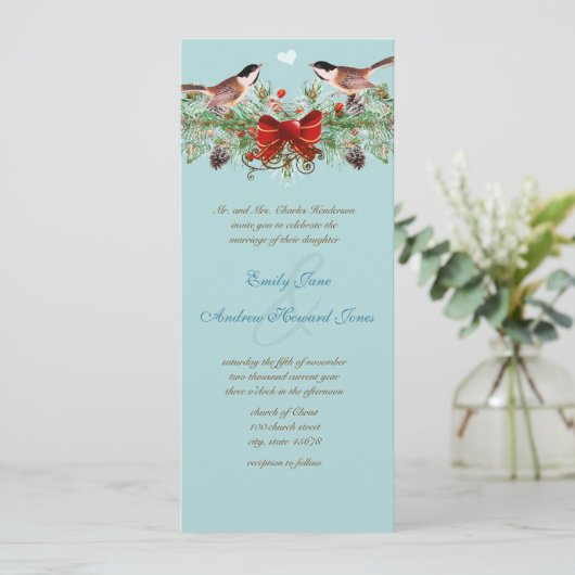 Tortelduifjes - uitnodiging tot weduwschap (Staand voorkant)