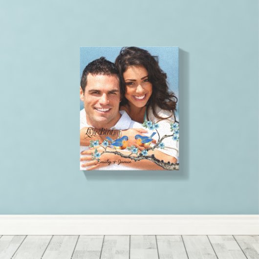 Tortelduifjes Uw Foto Verpakt Canvas (Insitu (Houten vloer))