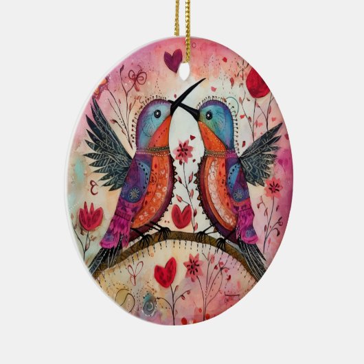 Tortelduifjes Valentijnen Keramisch Ornament (Rechts)