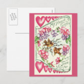 Tortelduifjes  Valentijnsdag Briefkaart (Voorkant / Achterkant)