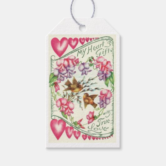 Tortelduifjes  Valentijnsdag CadeauLabels (Voorkant)