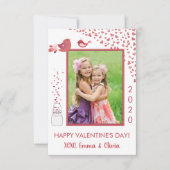 Tortelduifjes Valentijnsdag Hart Fotokaart Kaart (Voorkant)