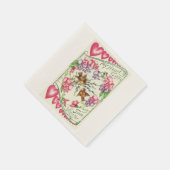 Tortelduifjes  Valentijnsdag Papieren servetten (Hoek)