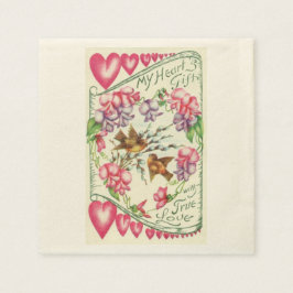 Tortelduifjes  Valentijnsdag Papieren servetten
