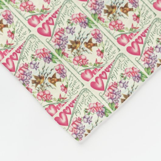 Tortelduifjes  Valentijnsdag Vloot Fleece Deken (Hoek)