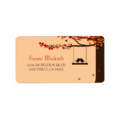 Tortelduifjes Vallende Hart Adresetiketten Etiket (Voorkant)