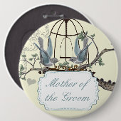  Tortelduifjes van Bluebird Wedding Badges Ronde Button 6,0 Cm (Voorkant /achterkant)