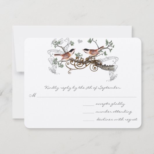  Tortelduifjes van Chickadee Wedding RSVP (Achterkant)