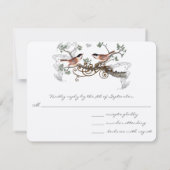 Tortelduifjes van Chickadee Wedding RSVP Kaartje (Achterkant)