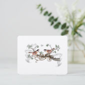 Tortelduifjes van Chickadee Wedding RSVP Kaartje (Staand voorkant)