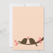 Tortelduifjes van koraal en chocolade kaart (Achterkant)