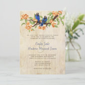 Tortelduifjes van koraal en marineblauw Kaart (Staand voorkant)