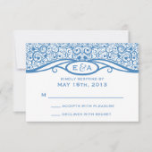 Tortelduifjes Vine Pattern R.S.V.P. RSVP Kaartje (Voorkant)