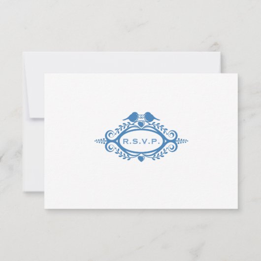 Tortelduifjes Vine Pattern R.S.V.P. RSVP Kaartje (Achterkant)
