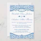 Tortelduifjes Vine Pattern Weddenschap Kaart (Voorkant)