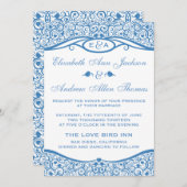 Tortelduifjes Vine Pattern Weddenschap Kaart (Voorkant / Achterkant)