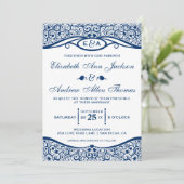 Tortelduifjes Vine Pattern Weddenschap Kaart (Staand voorkant)