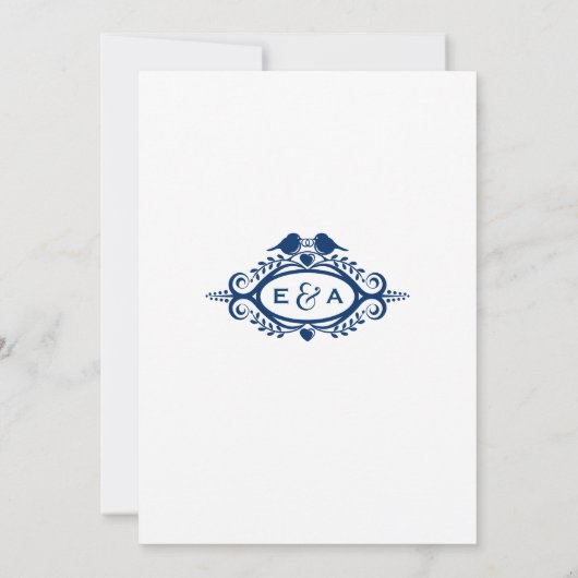 Tortelduifjes Vine Pattern Weddenschap Kaart (Achterkant)