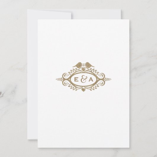 Tortelduifjes Vine Pattern Weddenschap Kaart (Achterkant)