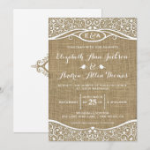 Tortelduifjes Vine Pattern Weddenschap Kaart (Voorkant / Achterkant)