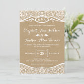 Tortelduifjes Vine Pattern Weddenschap Kaart (Staand voorkant)