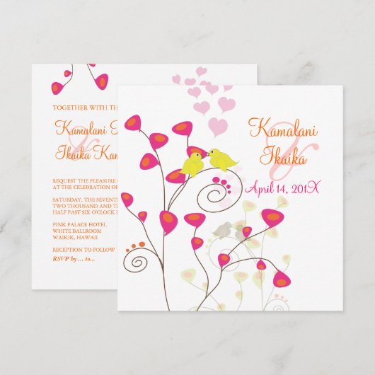 Tortelduifjes, voeg uw achtergrond toe.. kaart (Voorkant / Achterkant)