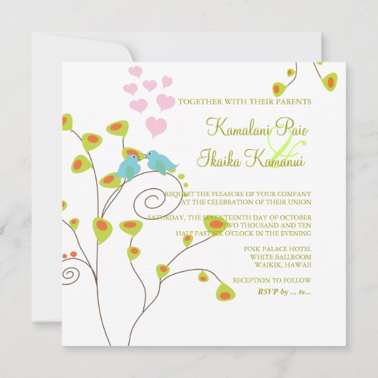 Tortelduifjes, voeg uw achtergrond toe.. kaart (Achterkant)