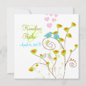 Tortelduifjes, voeg uw achtergrond toe.. kaart (Voorkant)