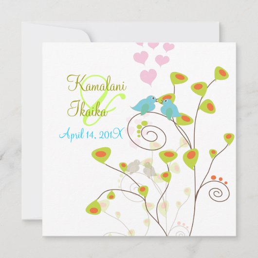 Tortelduifjes, voeg uw achtergrond toe.. kaart (Voorkant)