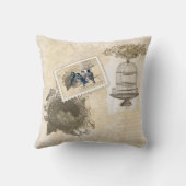  Tortelduifjes Vogelkooi Gepersonaliseerd Kussen (Achterkant)