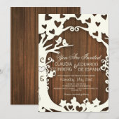 Tortelduifjes voor altijd op Woodpanel Kaart (Voorkant / Achterkant)