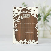 Tortelduifjes voor altijd op Woodpanel Kaart (Staand voorkant)