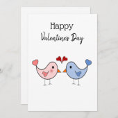 Tortelduifjes voor bewerkbare Valentijnsdag Feestdagenkaart (Voorkant / Achterkant)