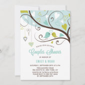 Tortelduifjes voor blauw en kartreuse stelletjes kaart (Voorkant)