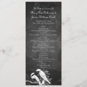 Tortelduifjes voor Elegant Wedding Program Black Programmakaart (Voorkant)