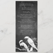 Tortelduifjes voor Elegant Wedding Program Black Programmakaart (Achterkant)