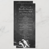 Tortelduifjes voor Elegant Wedding Program Black Programmakaart (Voorkant / Achterkant)