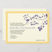 Tortelduifjes voor gele en Paarse bruiloft Kaart (Voorkant / Achterkant)