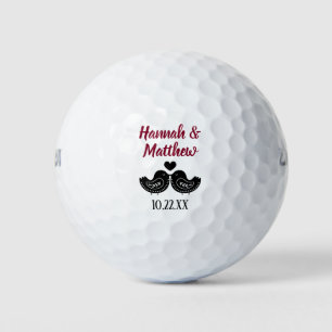 Tortelduifjes voor huwelijk golfballen