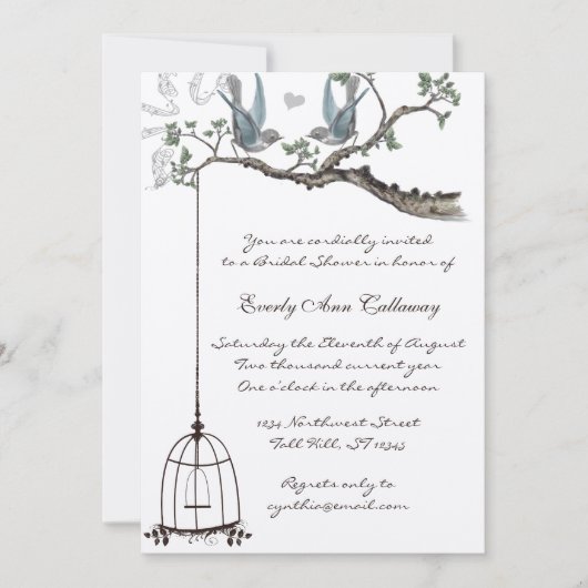  Tortelduifjes Vrijgezellenfeest Kaart (Voorkant)