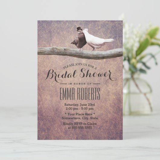  Tortelduifjes Vrijgezellenfeest Kaart (Staand voorkant)