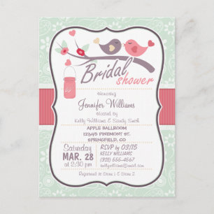 Tortelduifjes Vrijgezellenfeest; Sage Green Paisle Uitnodiging Briefkaart